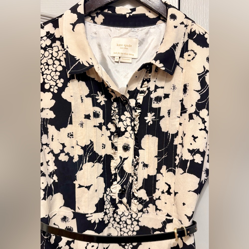 Kate Spade Black and Cream Floral Dress - Picture 3 of 6
